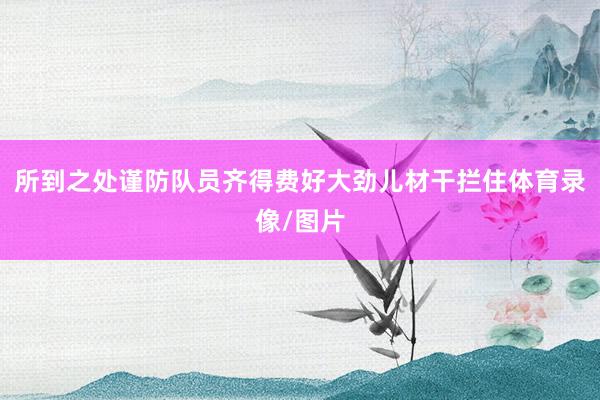 所到之处谨防队员齐得费好大劲儿材干拦住体育录像/图片