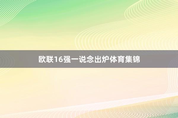 欧联16强一说念出炉体育集锦