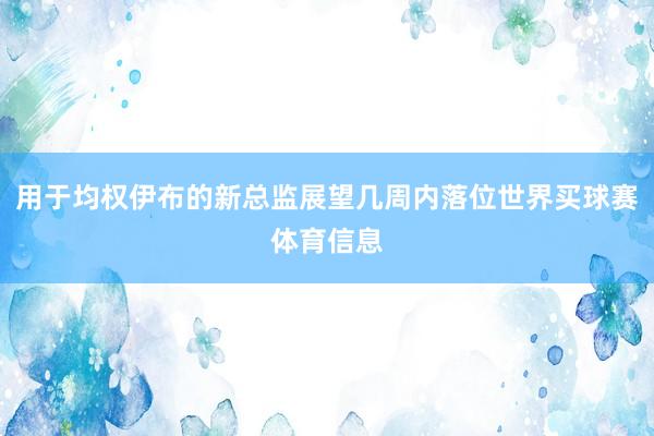 用于均权伊布的新总监展望几周内落位世界买球赛体育信息