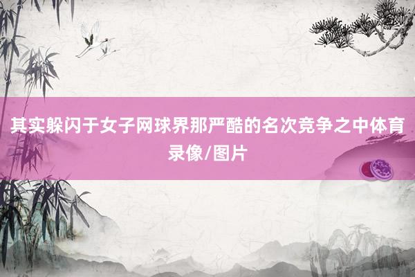 其实躲闪于女子网球界那严酷的名次竞争之中体育录像/图片