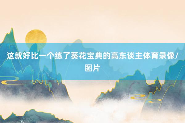 这就好比一个练了葵花宝典的高东谈主体育录像/图片