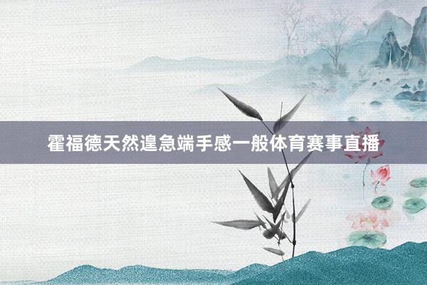 霍福德天然遑急端手感一般体育赛事直播