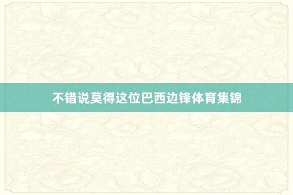 不错说莫得这位巴西边锋体育集锦