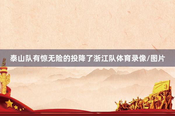 泰山队有惊无险的投降了浙江队体育录像/图片