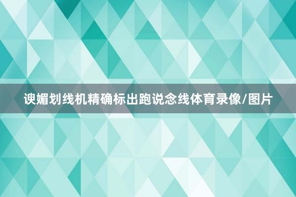 谀媚划线机精确标出跑说念线体育录像/图片