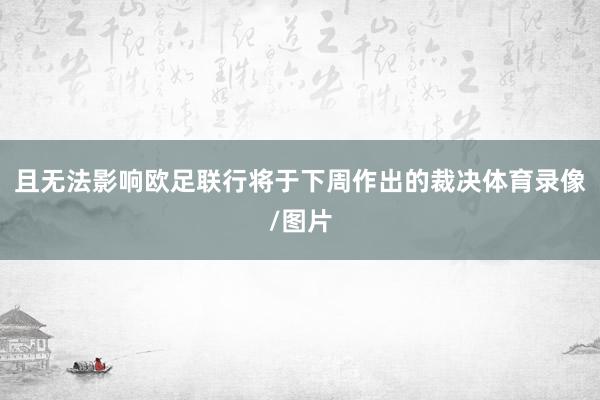 且无法影响欧足联行将于下周作出的裁决体育录像/图片