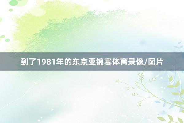 到了1981年的东京亚锦赛体育录像/图片