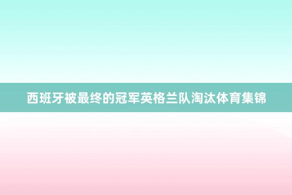 西班牙被最终的冠军英格兰队淘汰体育集锦