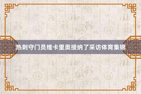 热刺守门员维卡里奥接纳了采访体育集锦