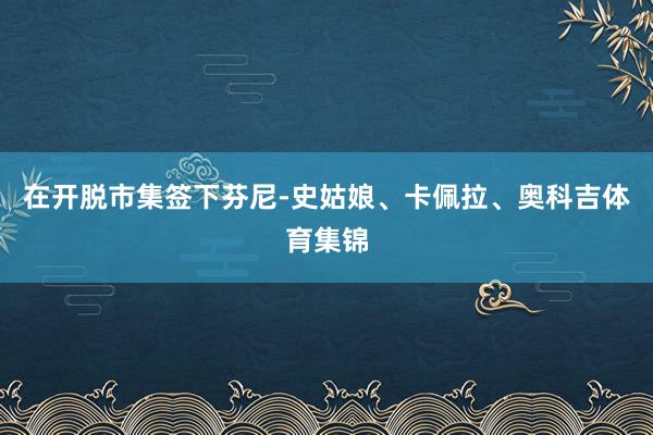 在开脱市集签下芬尼-史姑娘、卡佩拉、奥科吉体育集锦