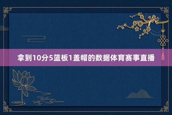 拿到10分5篮板1盖帽的数据体育赛事直播
