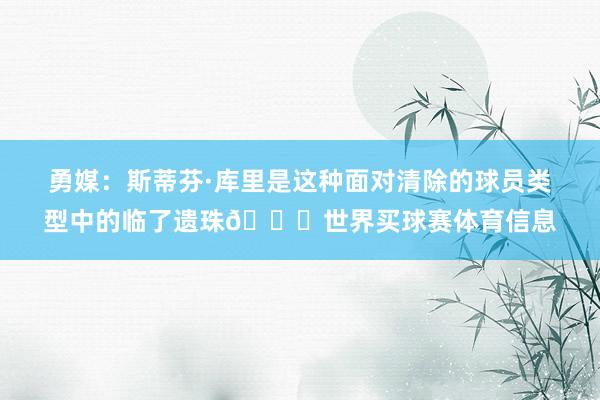 勇媒：斯蒂芬·库里是这种面对清除的球员类型中的临了遗珠🐐世界买球赛体育信息