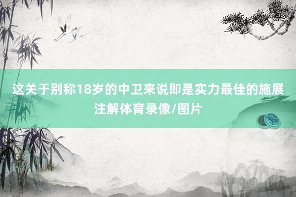 这关于别称18岁的中卫来说即是实力最佳的施展注解体育录像/图片