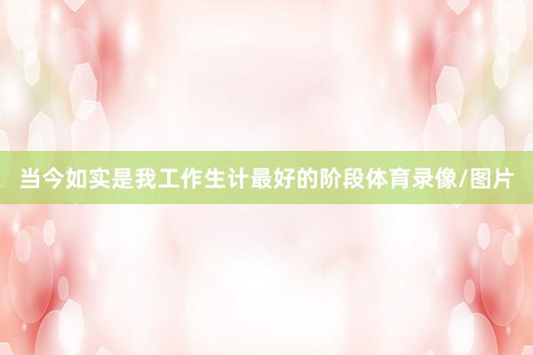 当今如实是我工作生计最好的阶段体育录像/图片