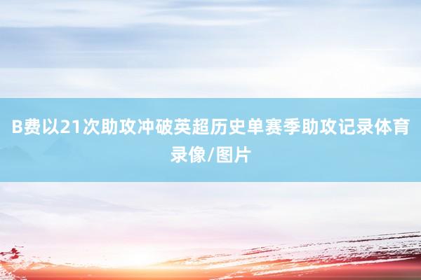 B费以21次助攻冲破英超历史单赛季助攻记录体育录像/图片