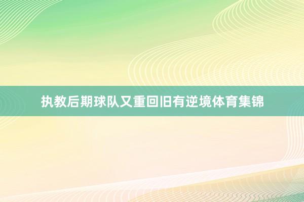 执教后期球队又重回旧有逆境体育集锦